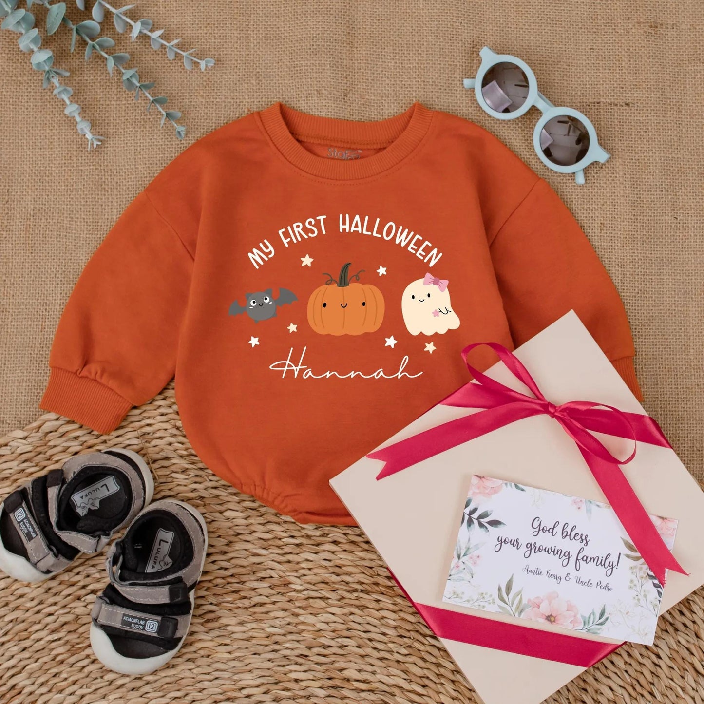 My First Halloween Baby Romper Cute Pumpkin Ghost Infant Outfit Adorable Baby Girl Clothes Spooky Season Gifts Perfect for Fall Celebrations