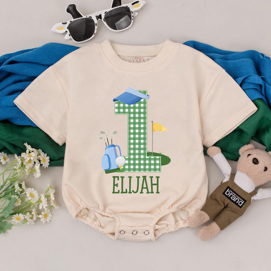 Cute Golf Baby Romper First Birthday Outfit Future Golfer Hole In One Birthday Boy Gift