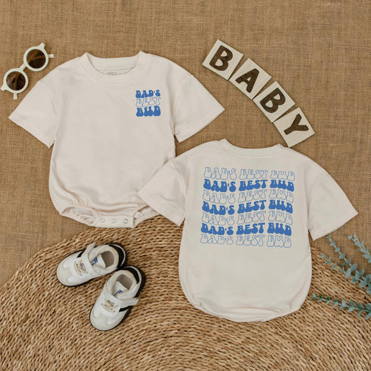 Dad's Best Bud Baby Romper, First Father's Day Baby Boy Outfit, Cute Gift from Son, Daddy & Me Gift, Soft Cotton