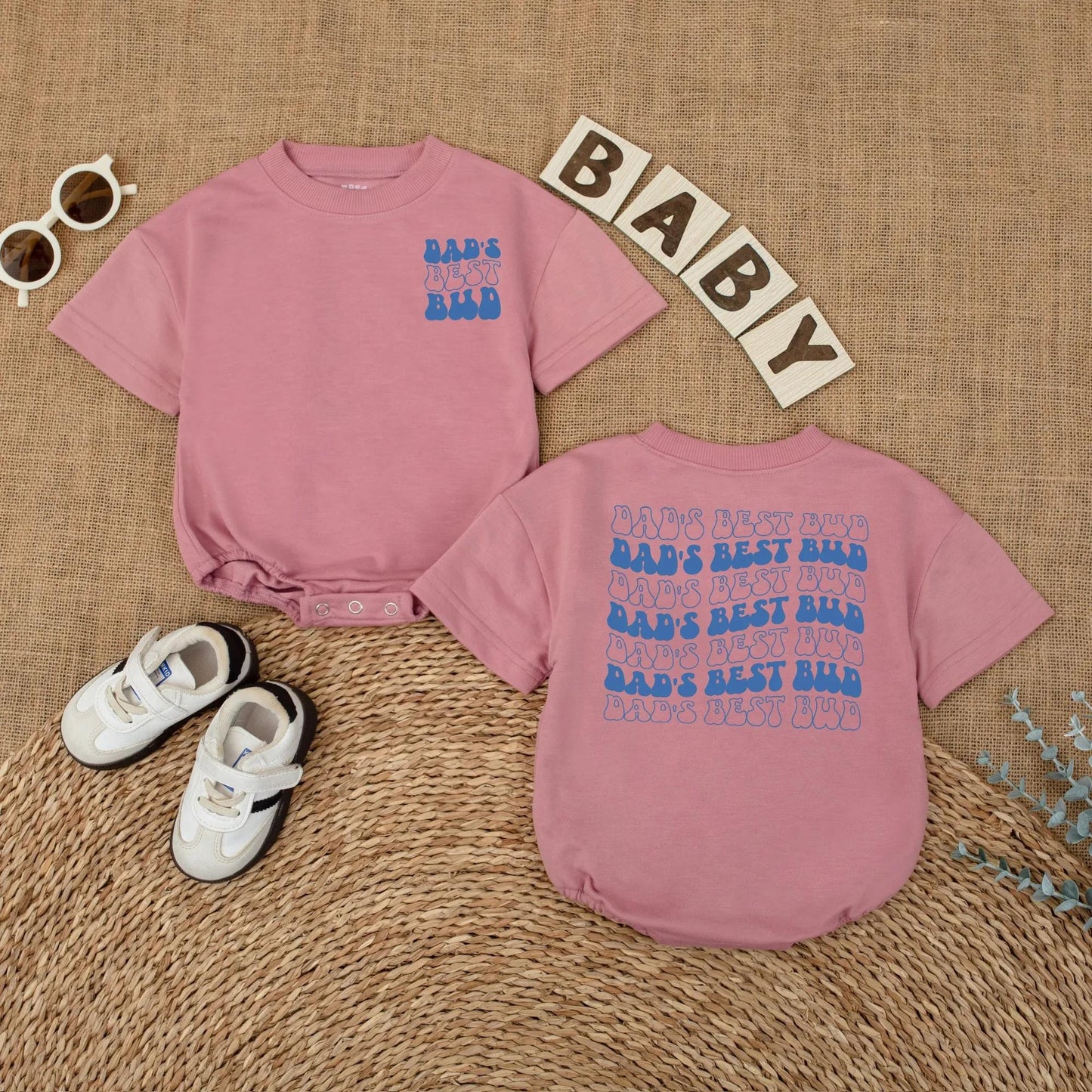 Dad's Best Bud Baby Romper, First Father's Day Baby Boy Outfit, Cute Gift from Son, Daddy & Me Gift, Soft Cotton