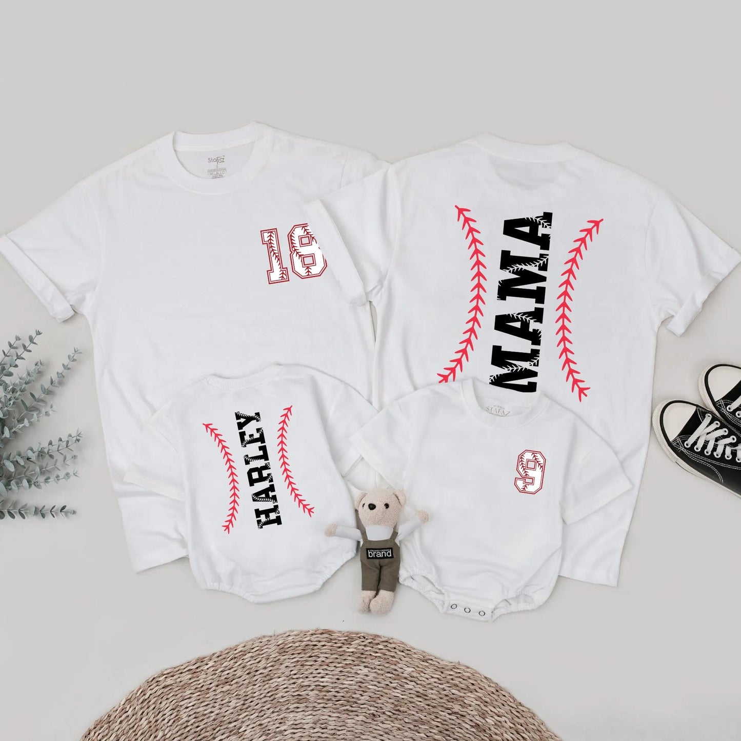 Custom Baseball Family Shirts: Personalized Name & Number Matching Game Day Outfit for Dad, Son, & Daughter—Sporty Baseball Lover Gift for Fans & Families