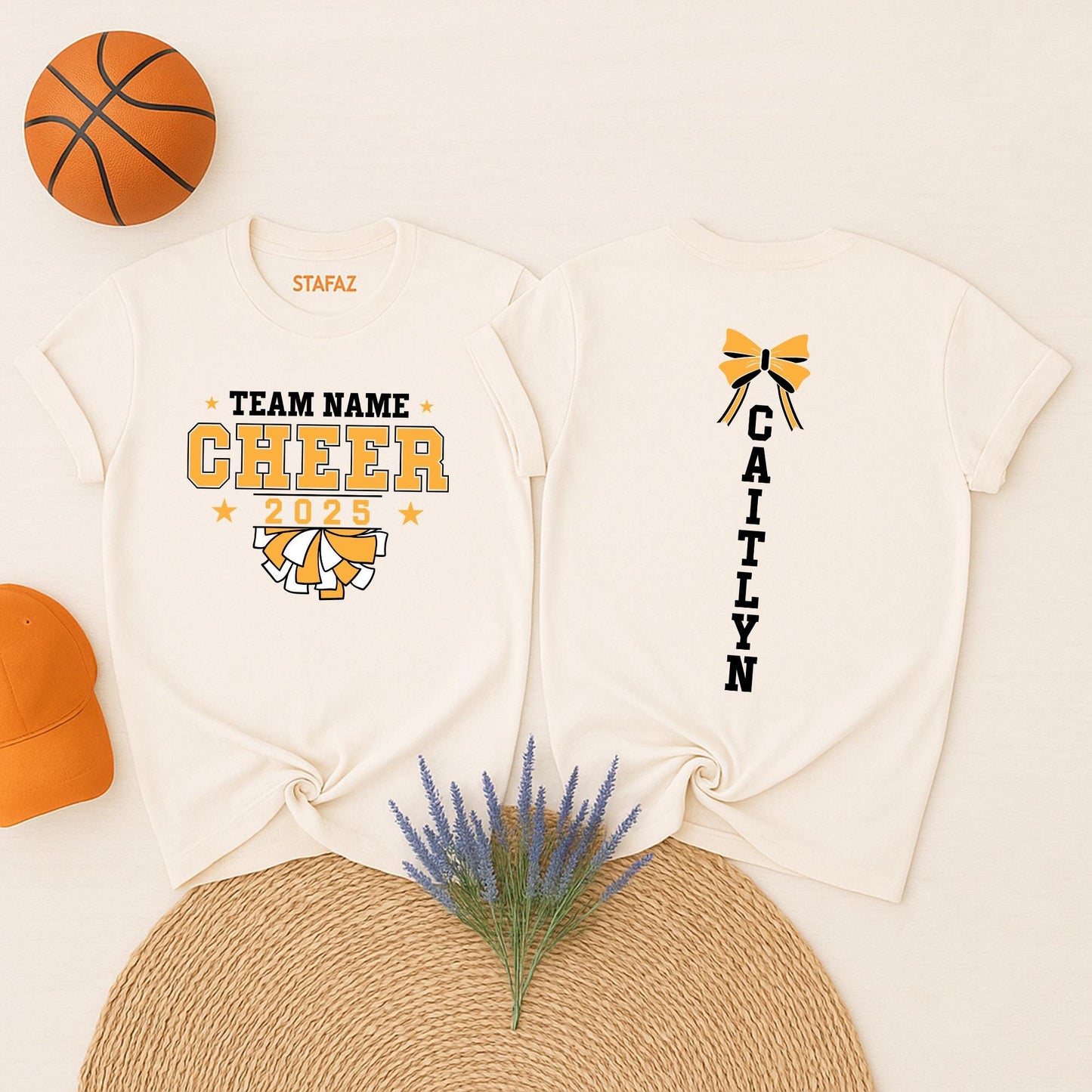 Custom Cheer Team Name Shirt, Personalized Cheerleader Gift for Cheer Mom, School Spirit Outfit, Cheer Competition Apparel