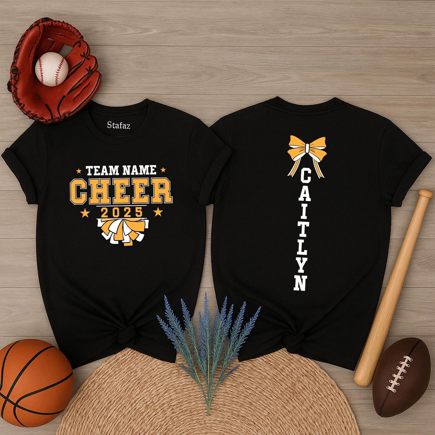Custom Cheer Team Name Shirt, Personalized Cheerleader Gift for Cheer Mom, School Spirit Outfit, Cheer Competition Apparel