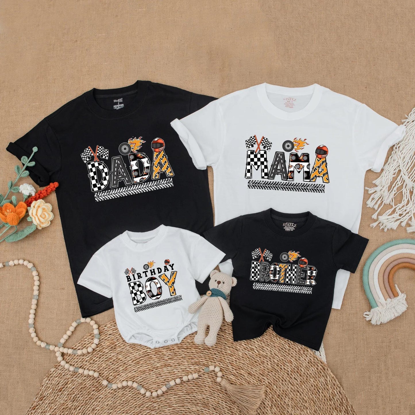 Matching Monster Truck Birthday Family Shirts, Race Car Party Outfits, Dada Mama Brother, Baby Boy 1st Birthday Gift