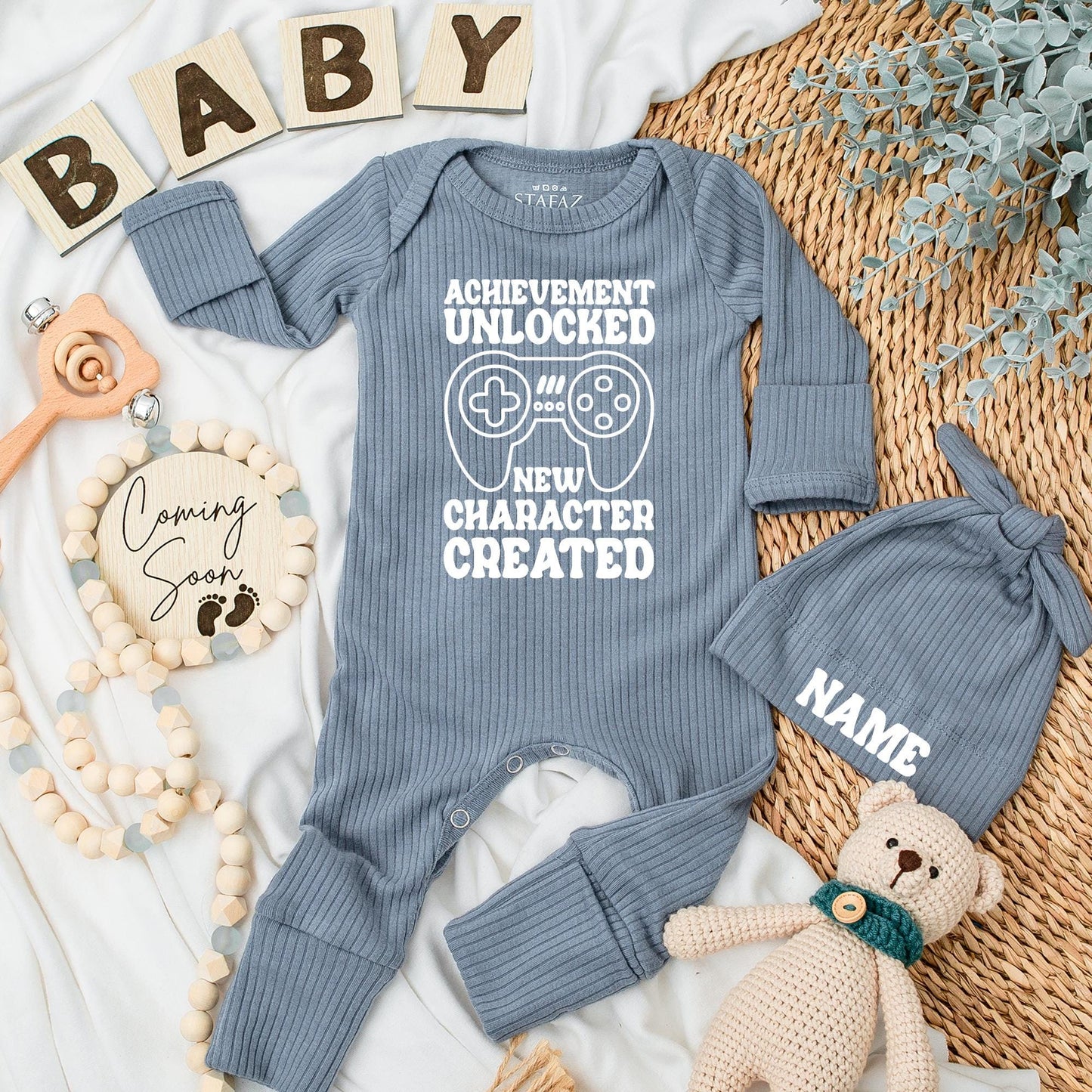 Achievement Unlocked Baby Bodysuit New Character Created Gaming Newborn Outfit Retro Video Game Baby Shower Reveal Gift for New Parents