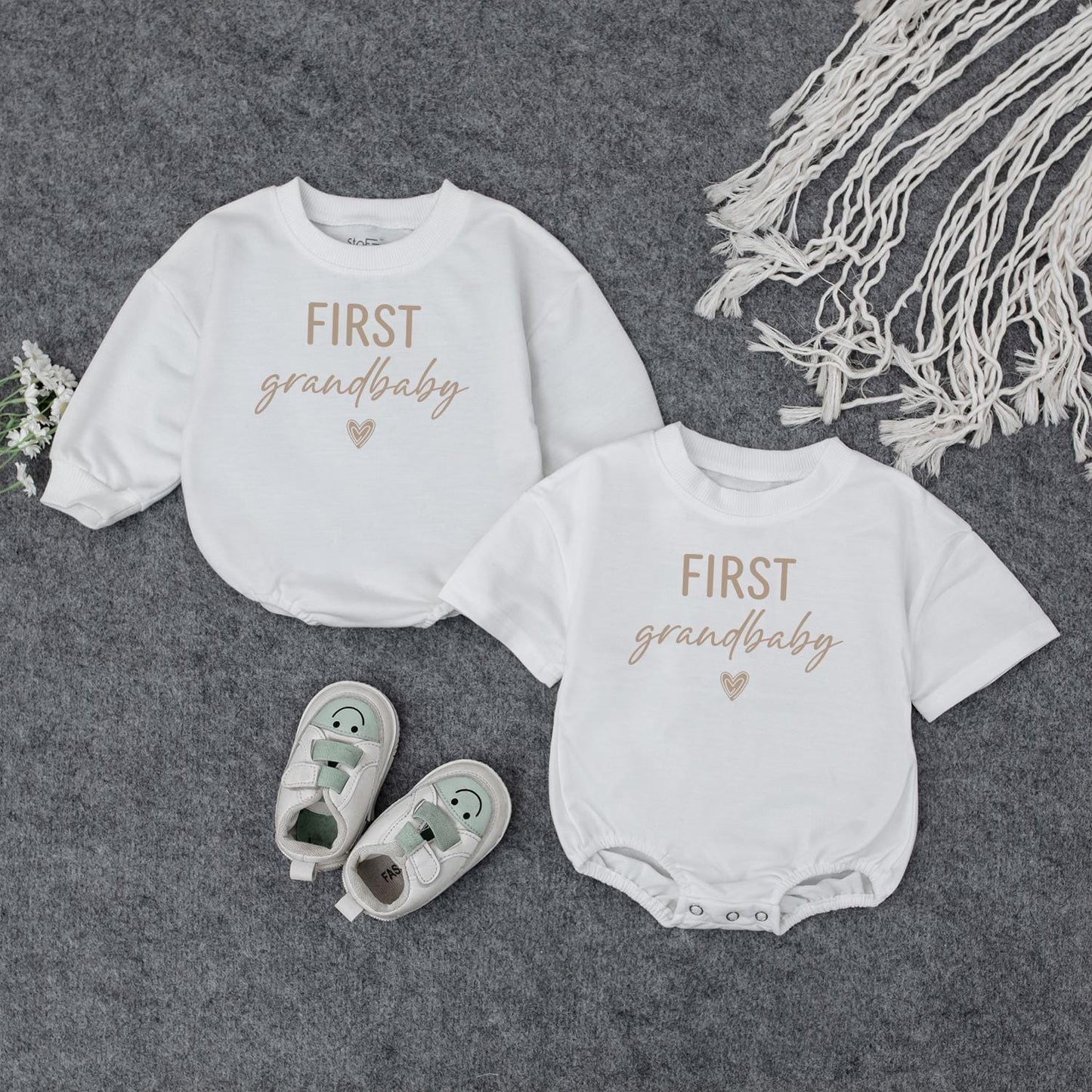 Coming Soon First Grandbaby Romper Adorable Surprise Baby Clothes Gift for Grandparents Sweet Announcement Infant Bodysuit