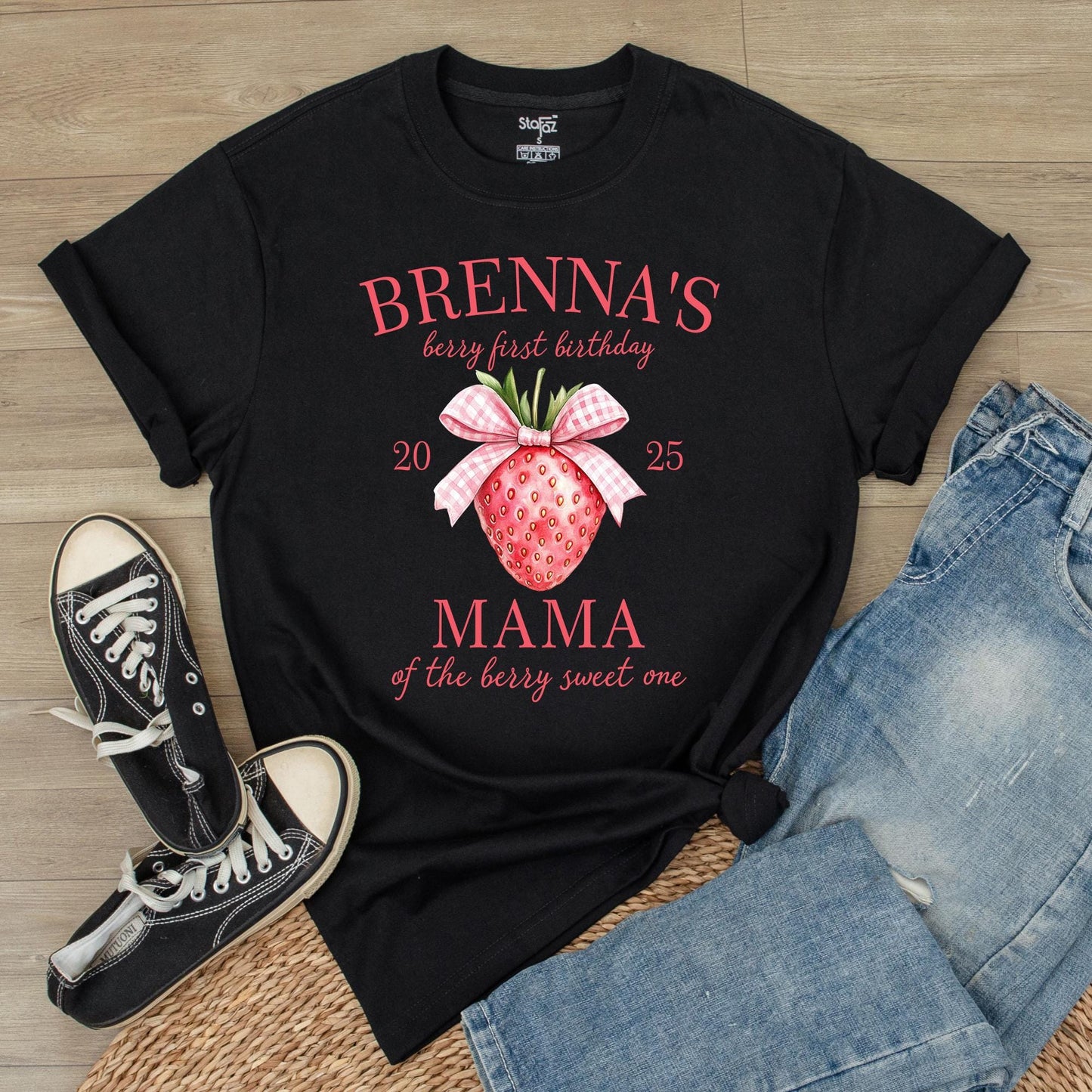 Matching Berry First Birthday Family Shirts: Custom Name Strawberry Party Tees, Mom Dad Berry Sweet One Outfit