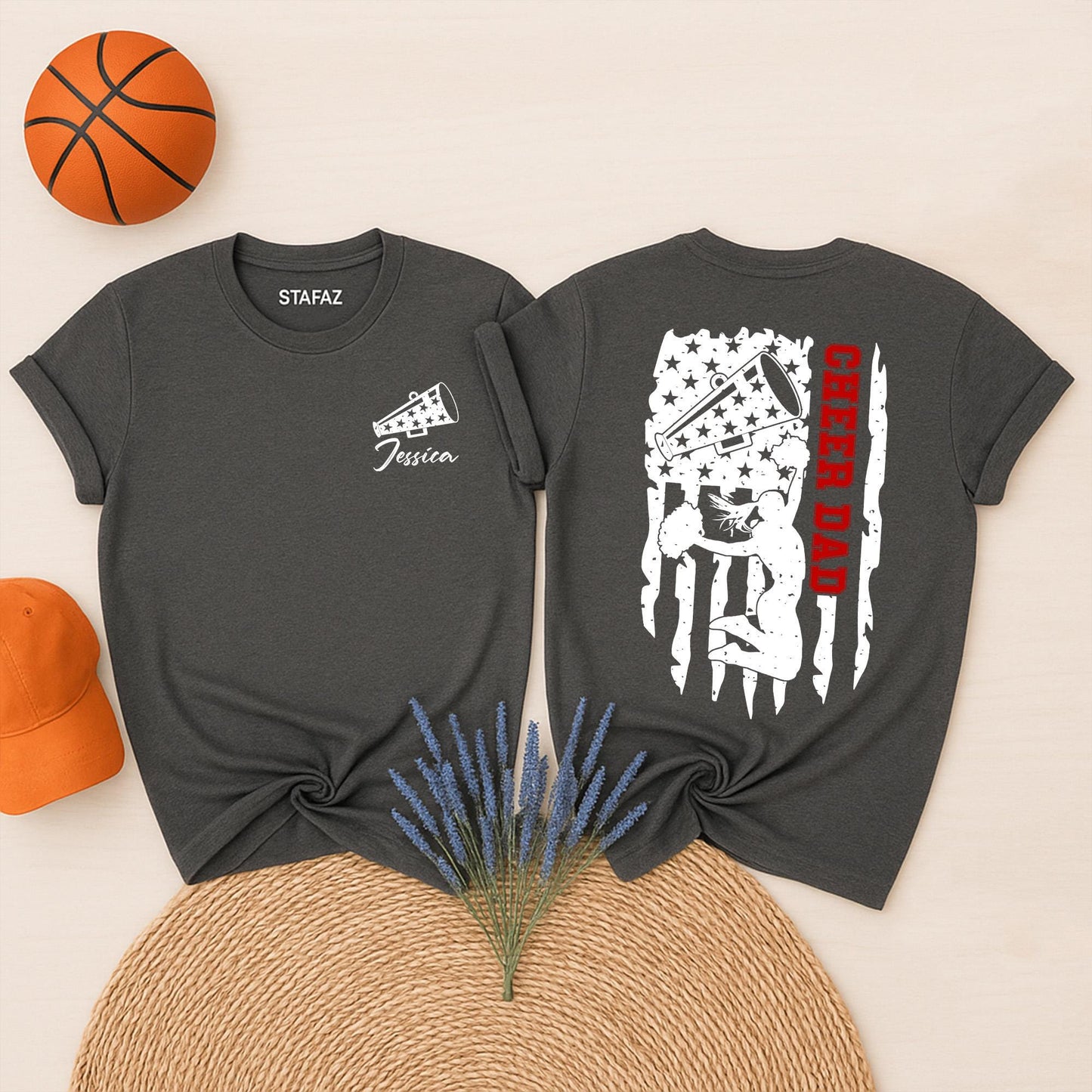 Customizable Cheer Dad T-Shirt with Personalized Name for Ultimate Fan Spirit Wear & Gift