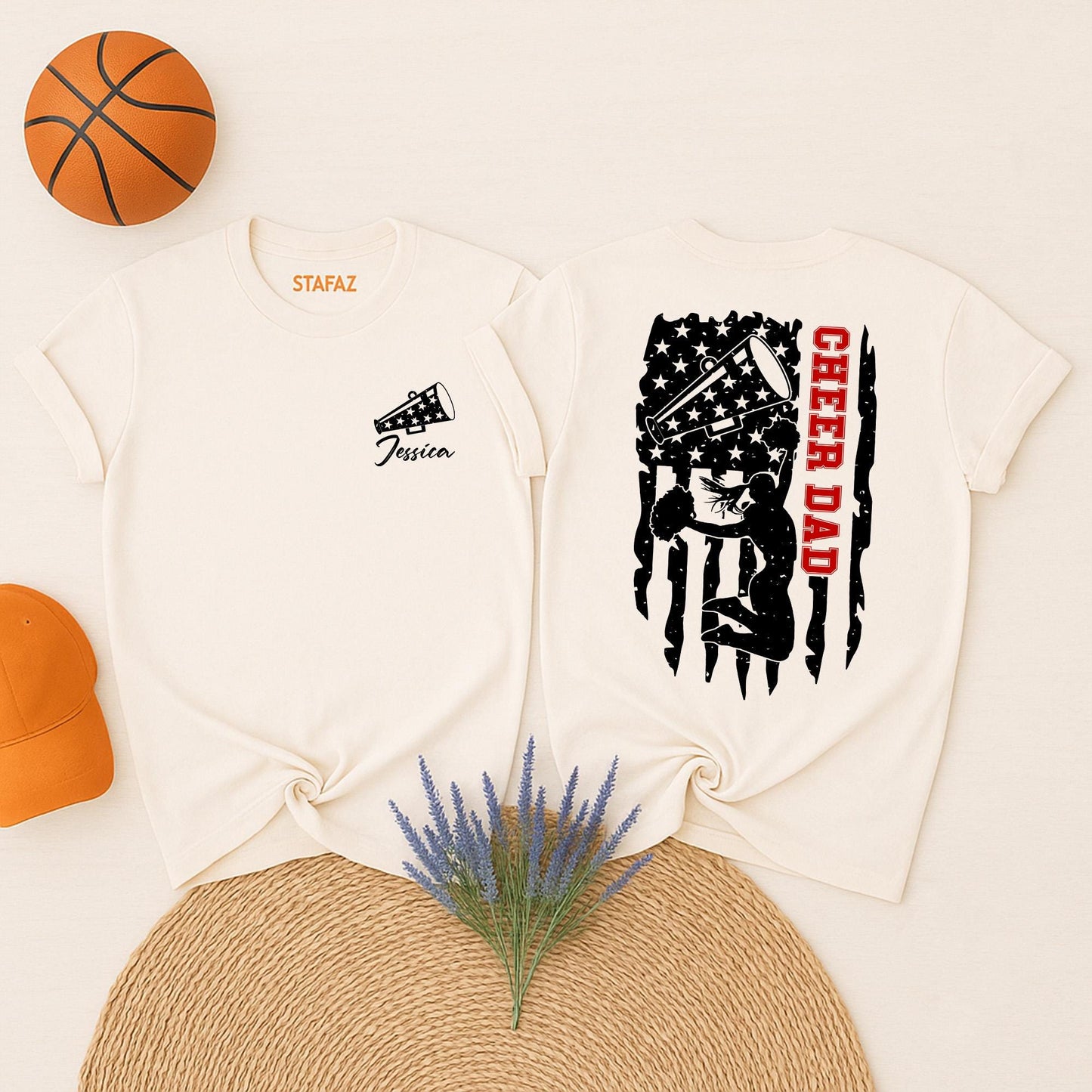 Customizable Cheer Dad T-Shirt with Personalized Name for Ultimate Fan Spirit Wear & Gift