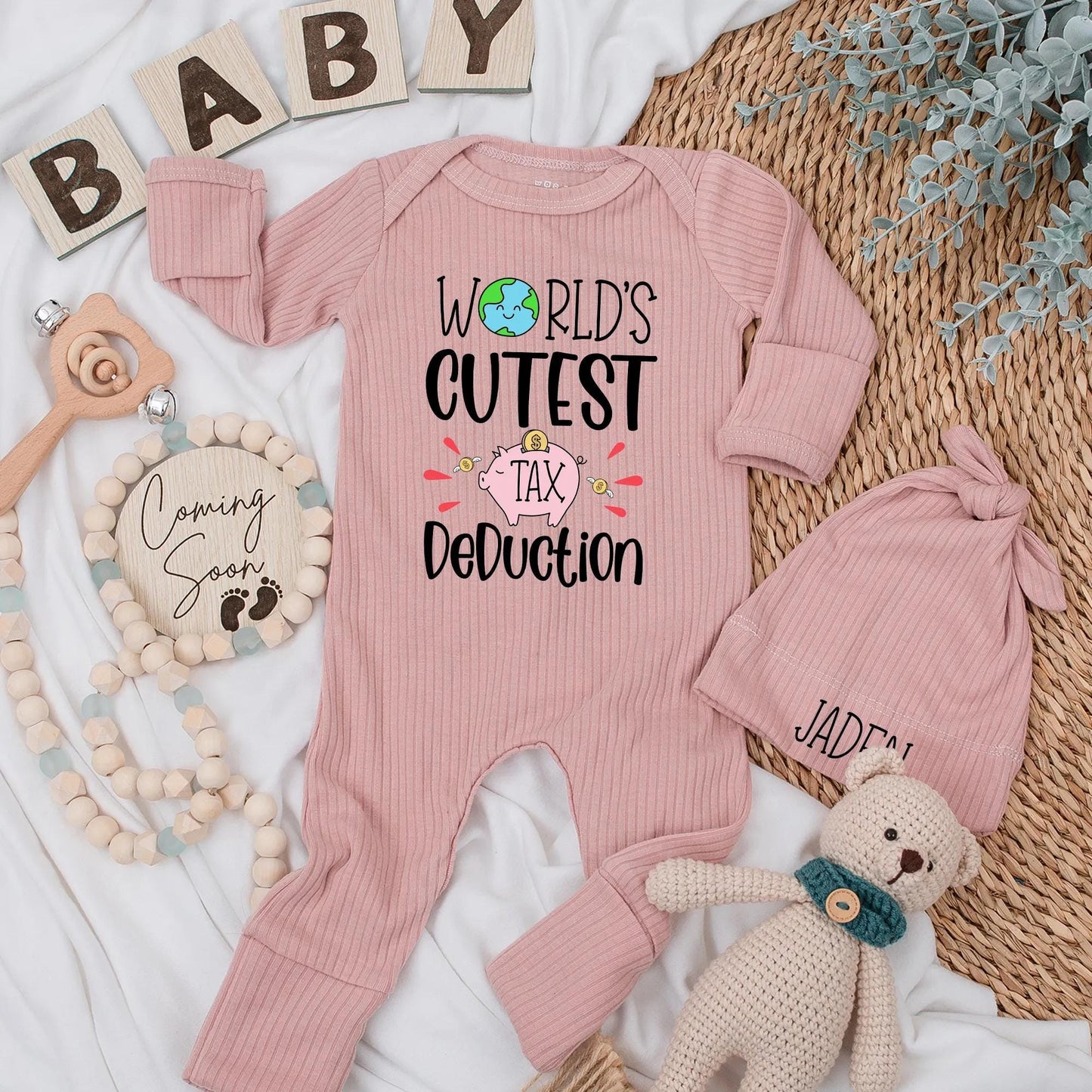 World's Cutest Tax Deduction Baby Bodysuit Funny Newborn Romper Baby Shower Gift New Parent Announcement Custom Clothes