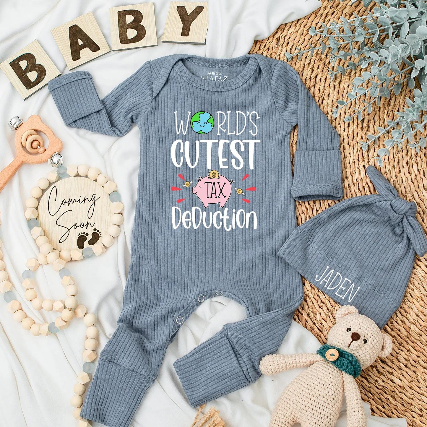 World's Cutest Tax Deduction Baby Bodysuit Funny Newborn Romper Baby Shower Gift New Parent Announcement Custom Clothes