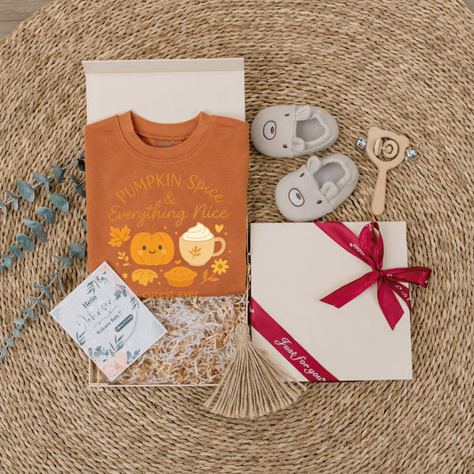 Pumpkin Spice & Everything Nice Baby Romper Cute Autumn Bodysuit Thanksgiving Newborn Outfit Fall Baby Clothes Shower Gift