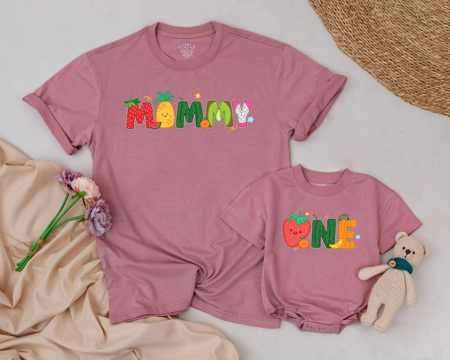 Matching Fruit Family Birthday Shirts | 1st Birthday Outfit for Baby, Mom & Dad | Colorful Party Theme Gifts