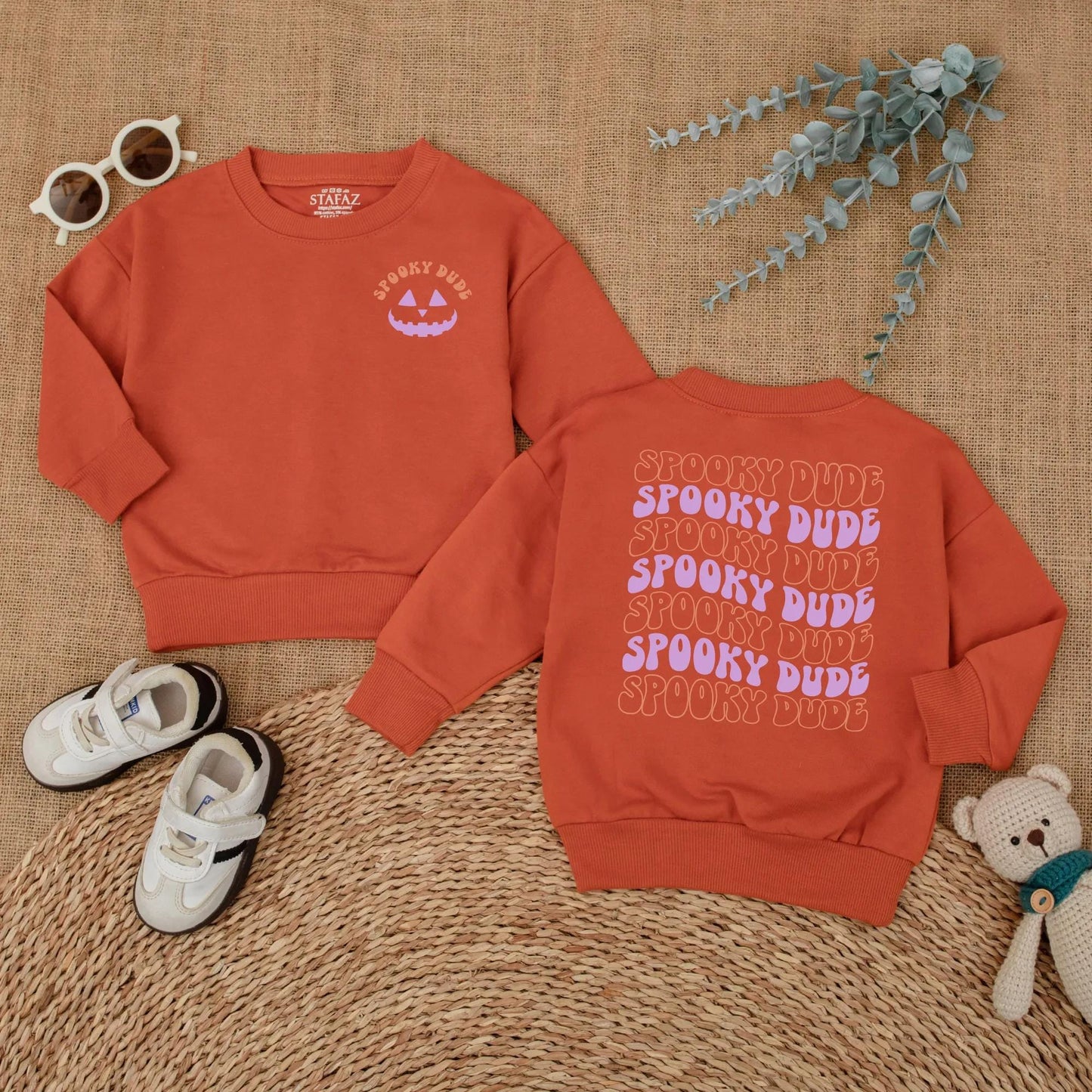 Spooky Dude Baby Romper Halloween Outfit for Boy Toddler, Retro Ghost Design, Cute Fall Clothes, Baby Shower Gift, Spooky Season