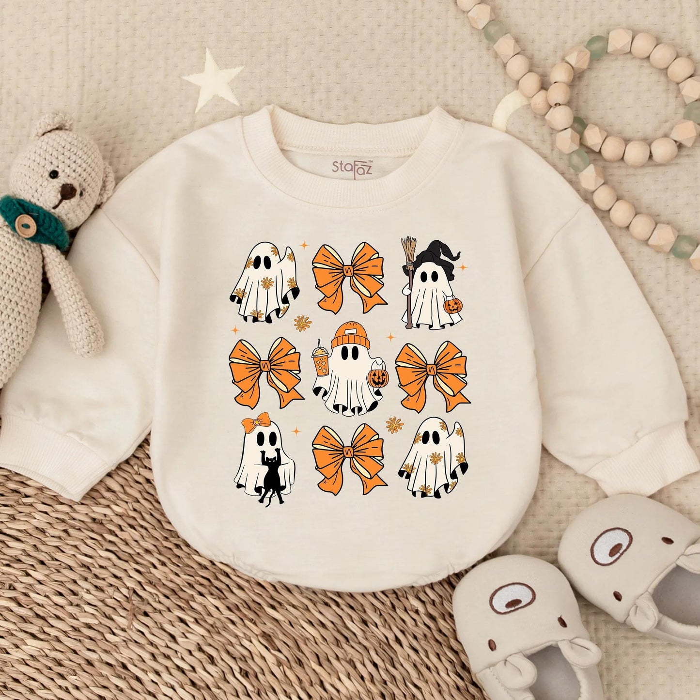 Spooky Ghost Halloween Romper for Baby Adorable Ghost Halloween Costume for Little Boos Perfect Spooky Season Gift