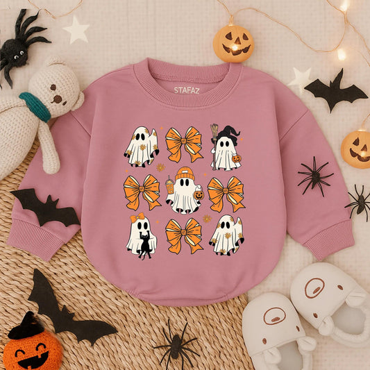 Spooky Ghost Halloween Romper for Baby Adorable Ghost Halloween Costume for Little Boos Perfect Spooky Season Gift