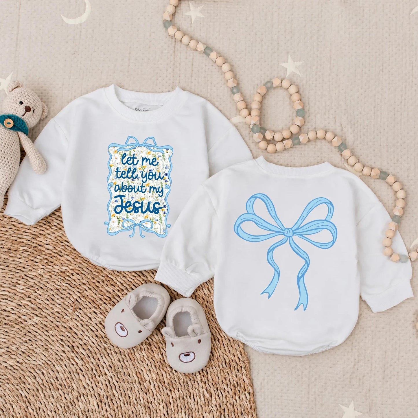 Jesus Bubble Romper for Baby Girl - Cute Christian Outfit & Religious Toddler Clothes - Baby Shower Gift Idea