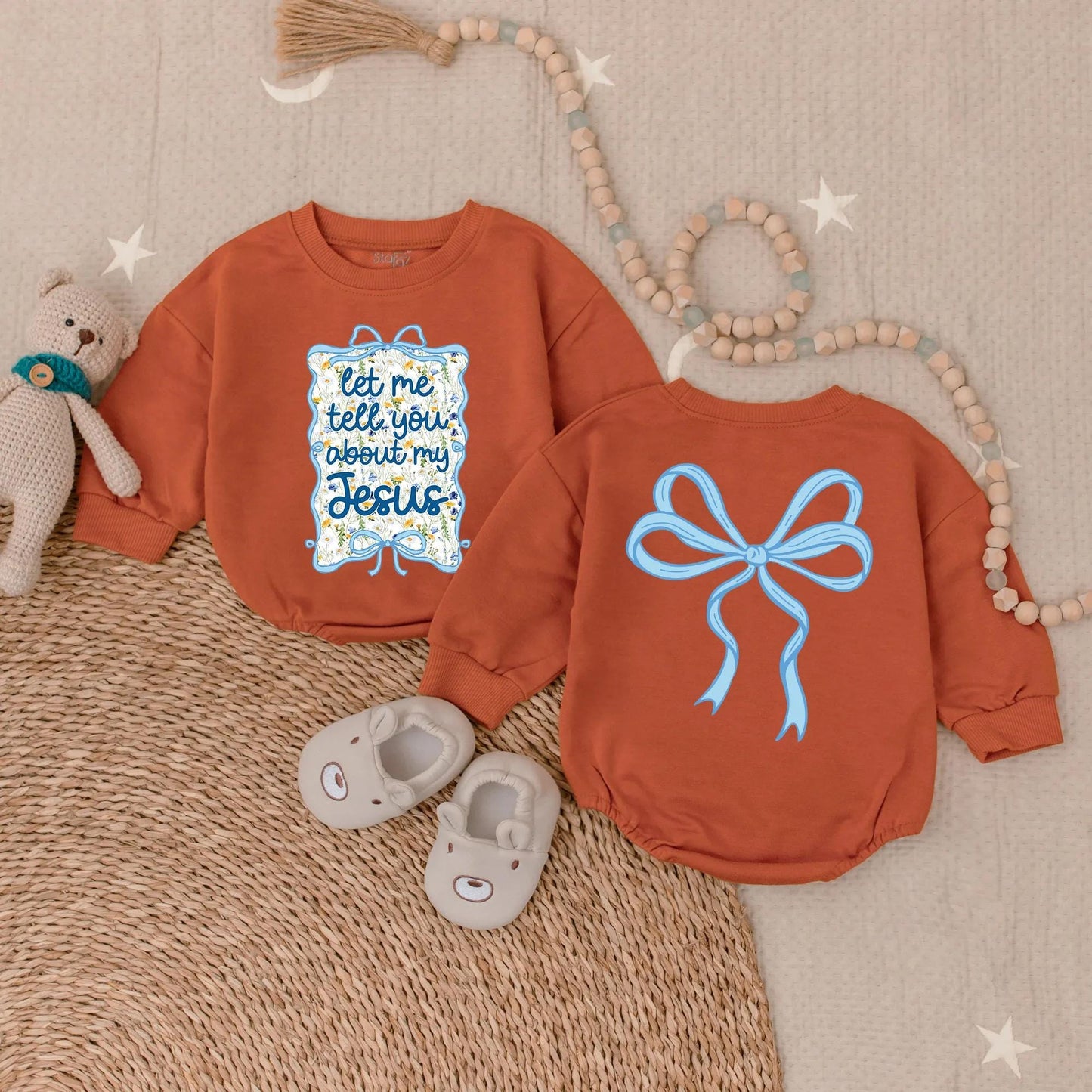 Jesus Bubble Romper for Baby Girl - Cute Christian Outfit & Religious Toddler Clothes - Baby Shower Gift Idea
