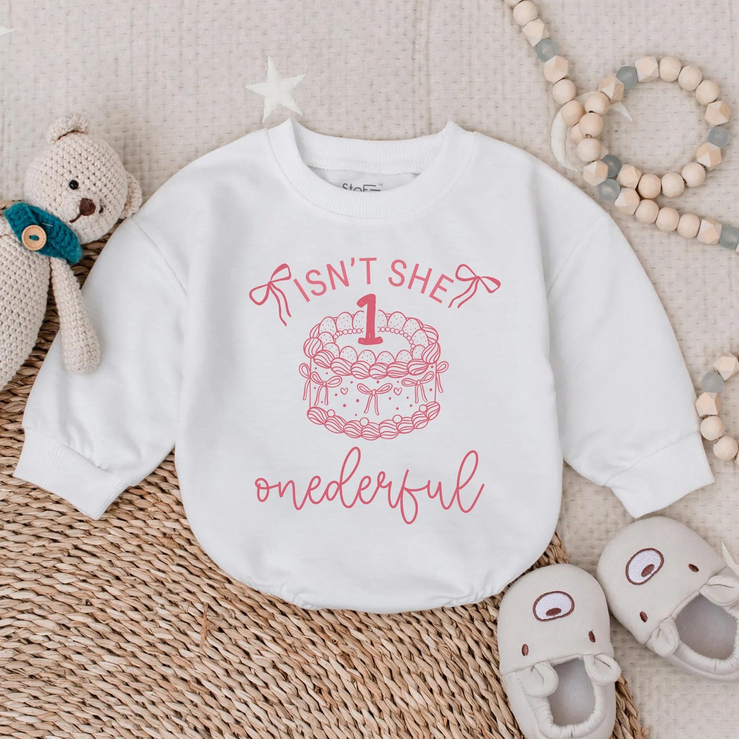 Isn't She Onederful Personalized Bubble Romper 1st Birthday Outfit Baby Girl Soft Comfortable First Celebration Gift Toddler Clothes