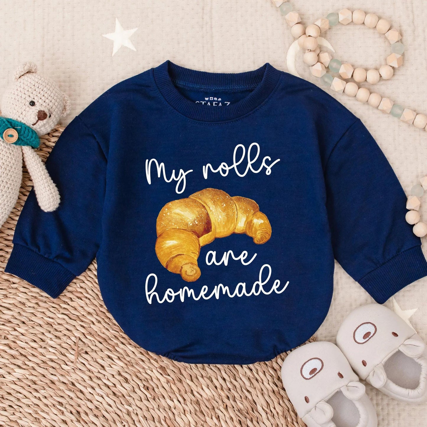 My Rolls Are Homemade Thanksgiving Baby Romper Cute Toddler Outfit Adorable Baby Gift Idea for Thanksgiving Holiday Baby Clothes