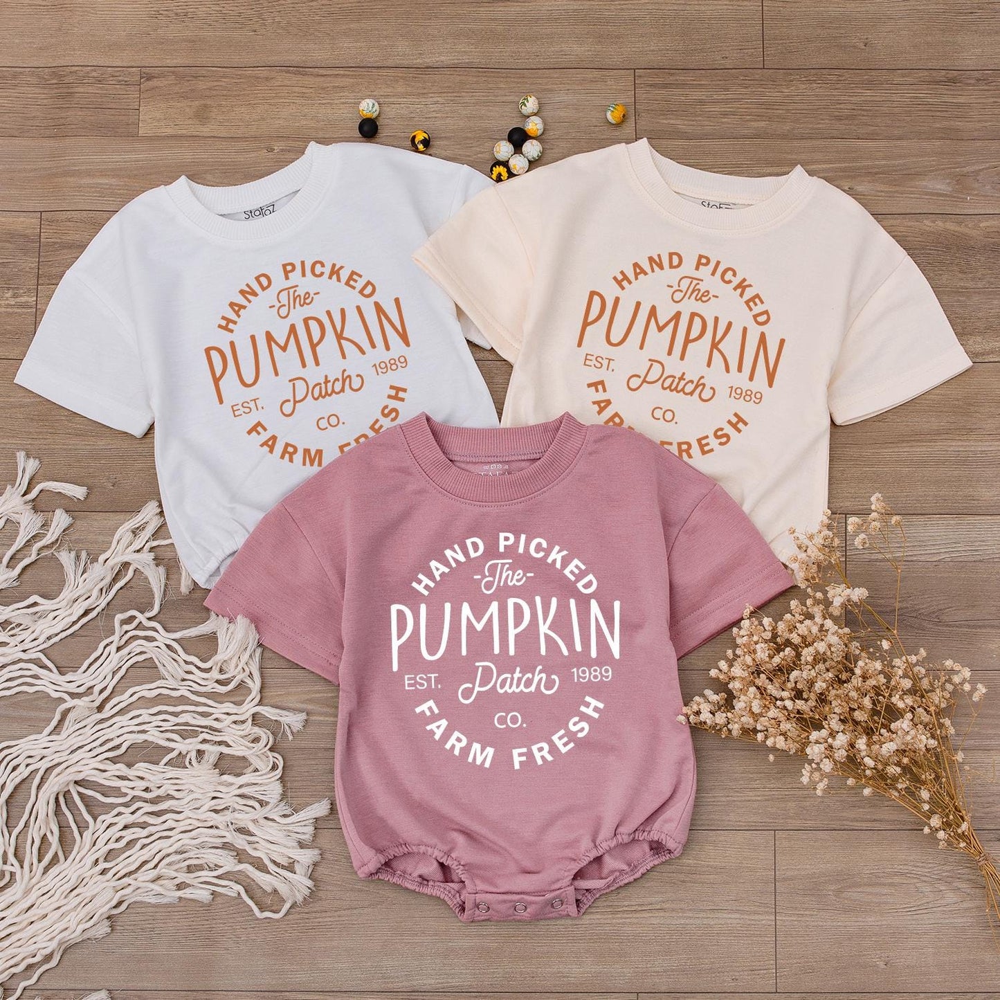 Baby Pumpkin Patch Fall Outfit, Farm Fresh Pumpkins Sweatshirt, Toddler Halloween Tee, Baby Girl & Boy Romper, Autumn Colors