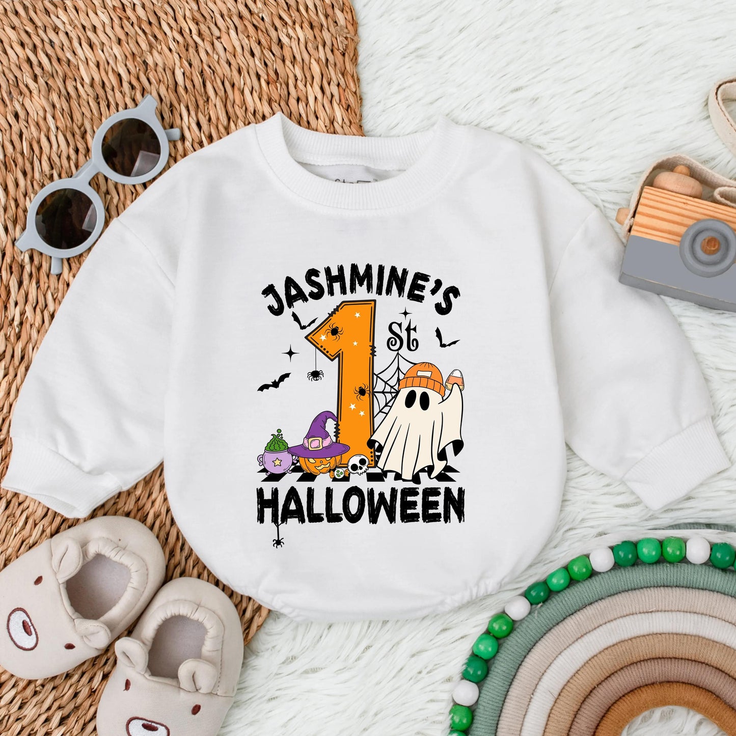 Personalized My 1st Halloween Spooky Dude Bubble Romper for Baby First Halloween Outfit Funny Toddler Clothes Cute Spooky Season Baby Gift Idea