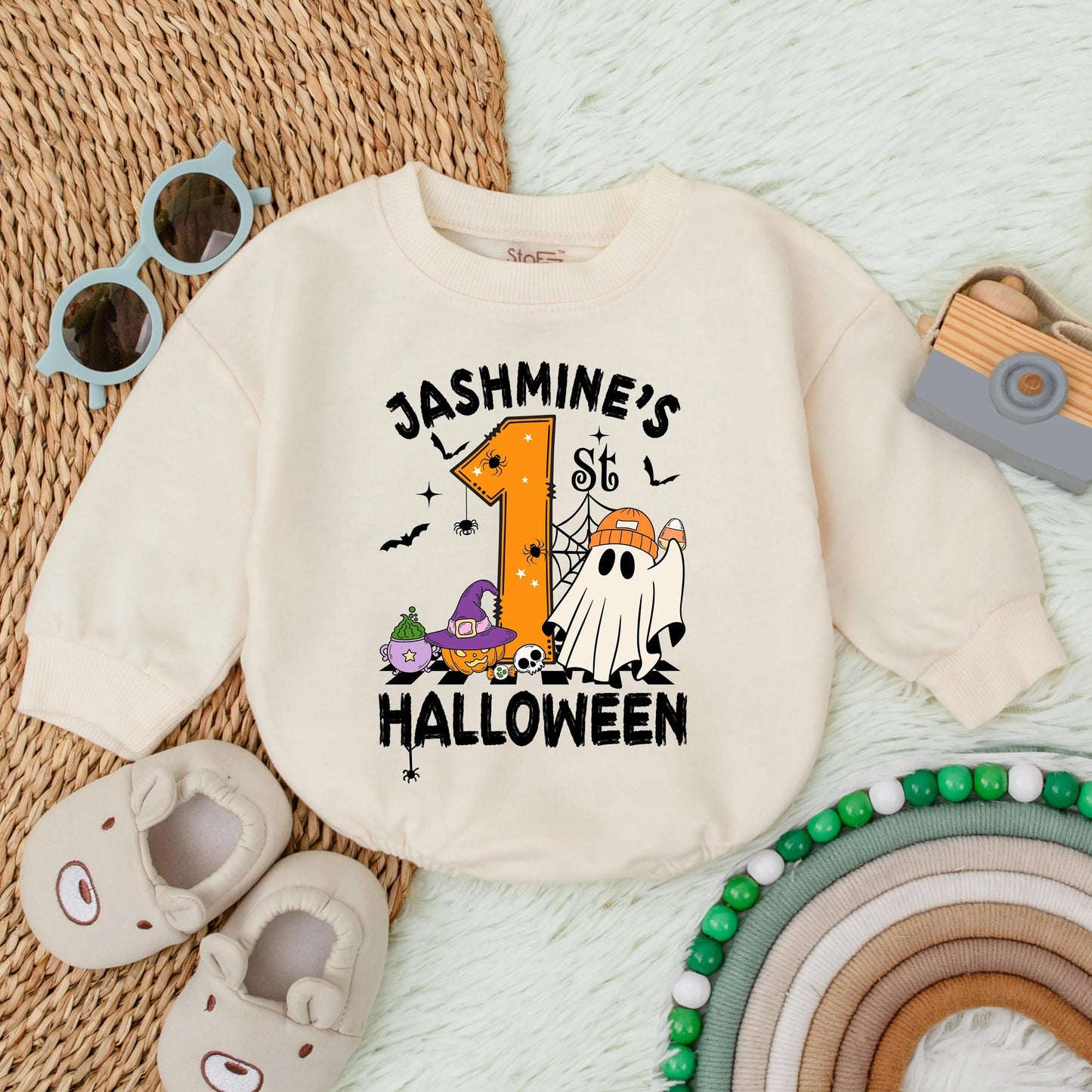Personalized My 1st Halloween Spooky Dude Bubble Romper for Baby First Halloween Outfit Funny Toddler Clothes Cute Spooky Season Baby Gift Idea