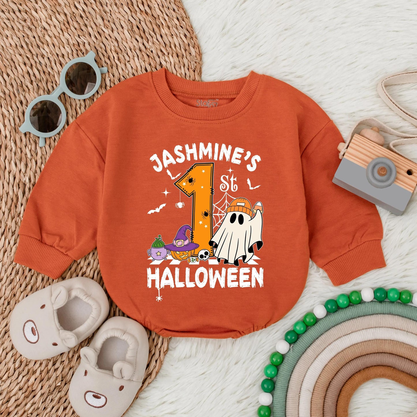 Personalized My 1st Halloween Spooky Dude Bubble Romper for Baby First Halloween Outfit Funny Toddler Clothes Cute Spooky Season Baby Gift Idea