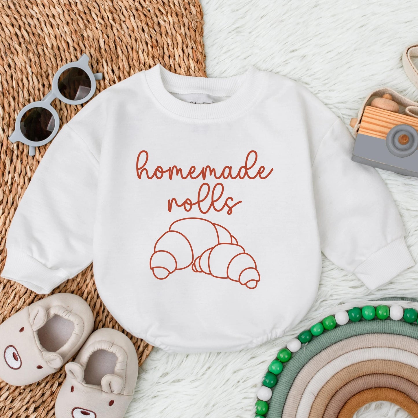 Homemade Rolls Bubble Romper Cute Baby Outfit Toddler Fall Clothes Thanksgiving Gift Funny Holiday Romper