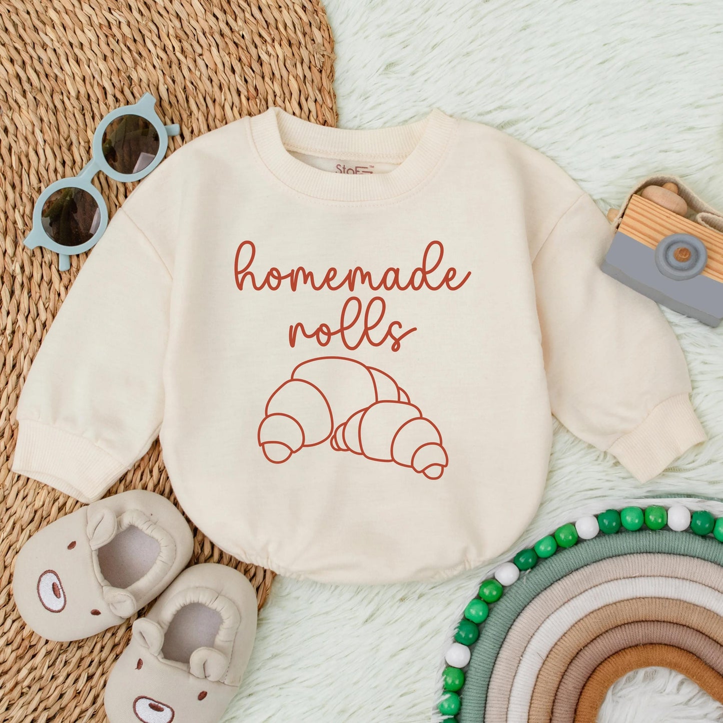 Homemade Rolls Bubble Romper Cute Baby Outfit Toddler Fall Clothes Thanksgiving Gift Funny Holiday Romper