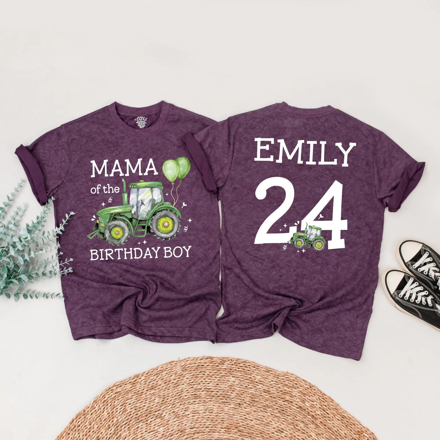Green Tractor Birthday Matching Family Outfits Custom 1st Birthday Boy Shirt Farm Party Gift for Little Farmer