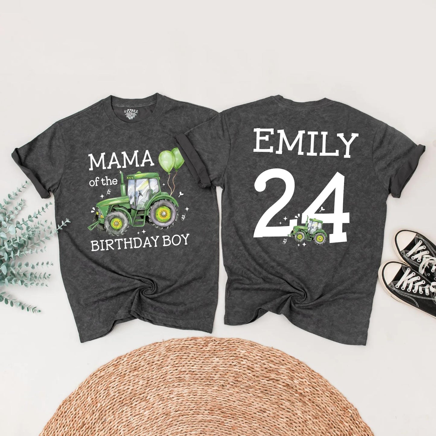 Green Tractor Birthday Matching Family Outfits Custom 1st Birthday Boy Shirt Farm Party Gift for Little Farmer