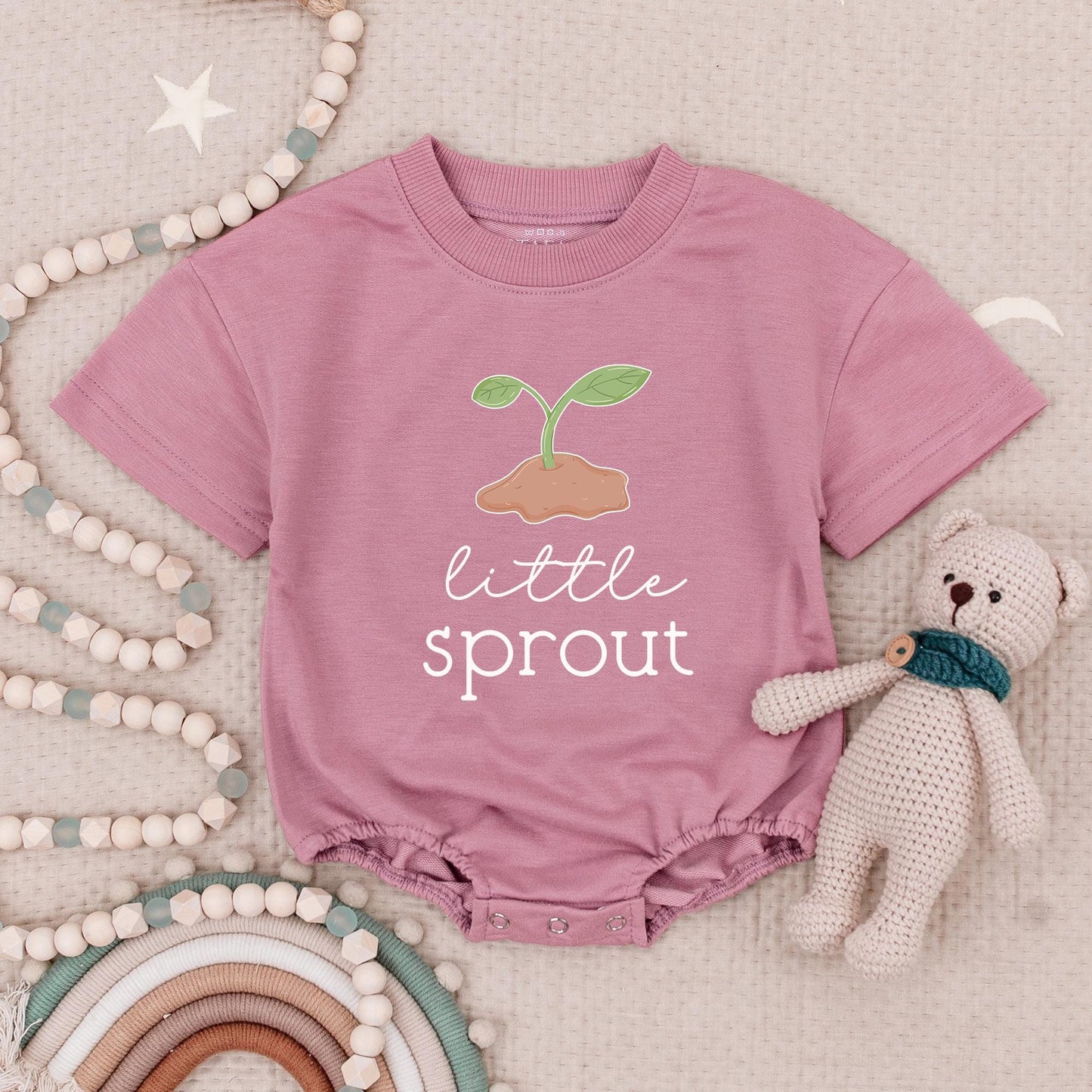 Little Sprout Garden Baby Romper & Bodysuit Set - Retro Plant Design, Baby Girl & Boy Gardening Outfit, Infant & Newborn Gift (139 chars)