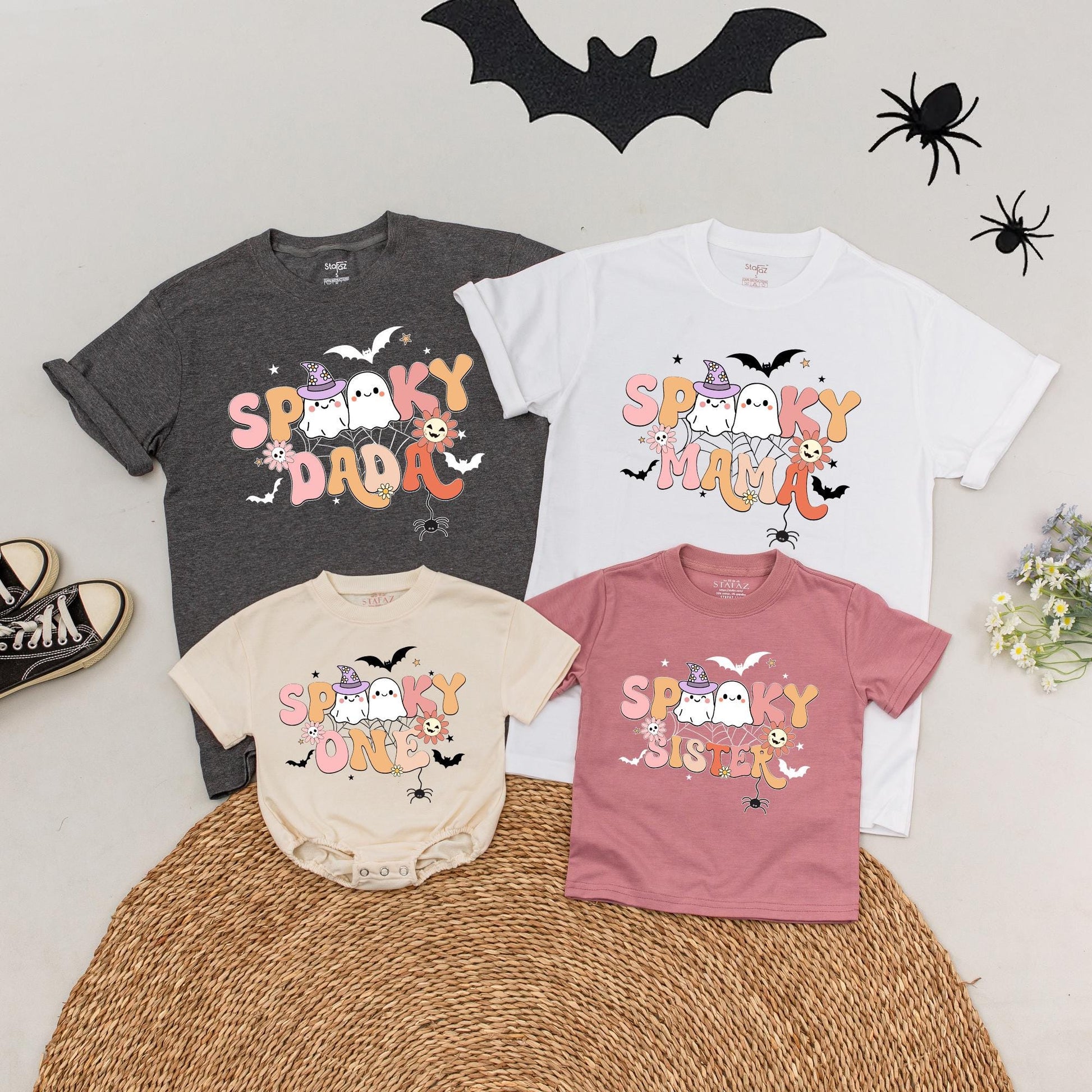 Matching Spooky Halloween Family T-Shirts: First Birthday, Boo Tee, One Spooky Dude, Halloween Outfits