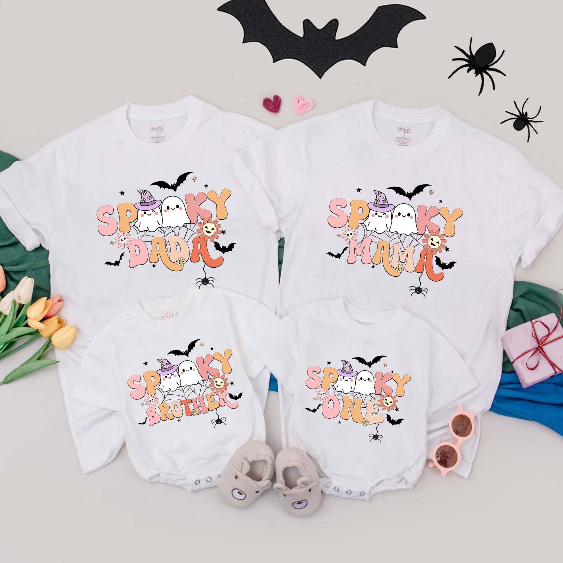 Matching Spooky Halloween Family T-Shirts: First Birthday, Boo Tee, One Spooky Dude, Halloween Outfits