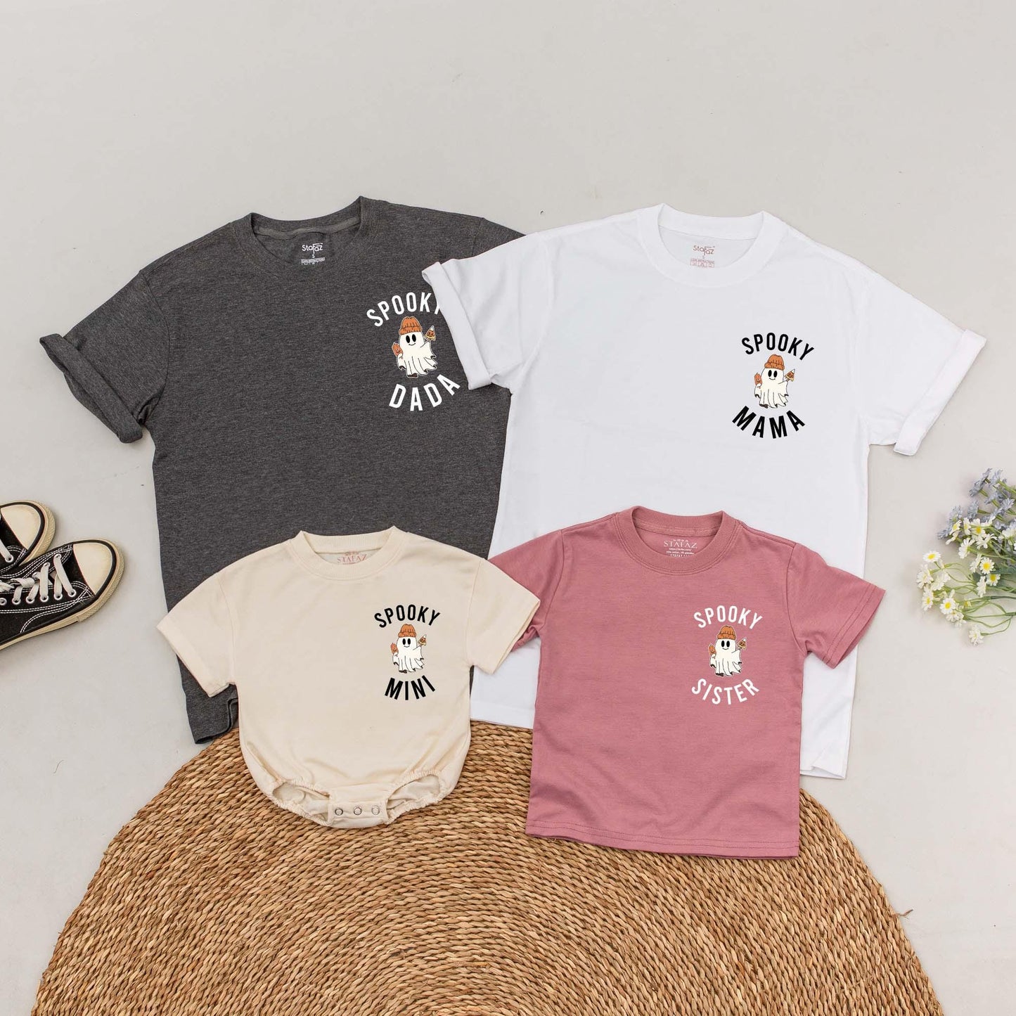 Personalized Spooky Family Matching Halloween T-Shirts for Mom, Dad, Kids, Boo Birthday Tee, and One Spooky Dude Celebration Outfits