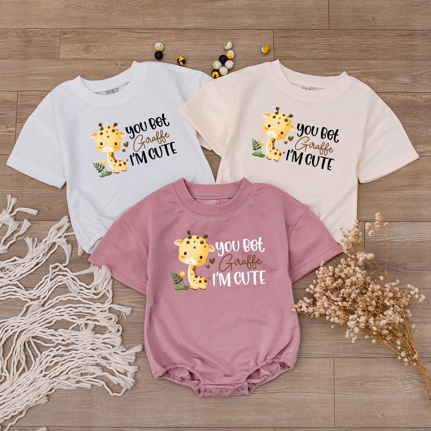 You Bet Giraffe I'm Cute Baby Romper Funny Animal Clothes Cute Baby Outfit Soft Cotton Bodysuit Baby Shower Gift for Infants