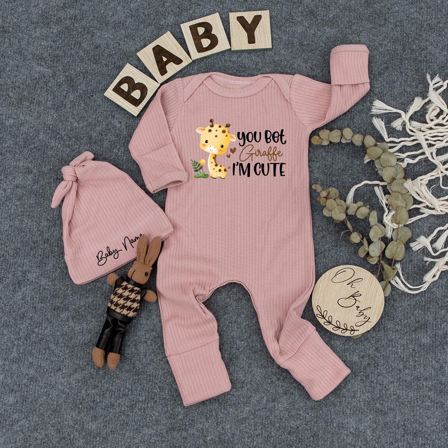 You Bet Giraffe I'm Cute Baby Bodysuit Coming Home Outfit Gender Neutral Jumpsuit Pregnancy Announcement New Baby Gift Shower Present 132 Char