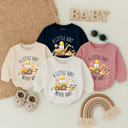 Farm Baby Boy Bodysuit - 'A Little Dirt Never Hurt' Tractor Romper, Country Boy Clothes, Infant Gift, Baby Boy Outfit