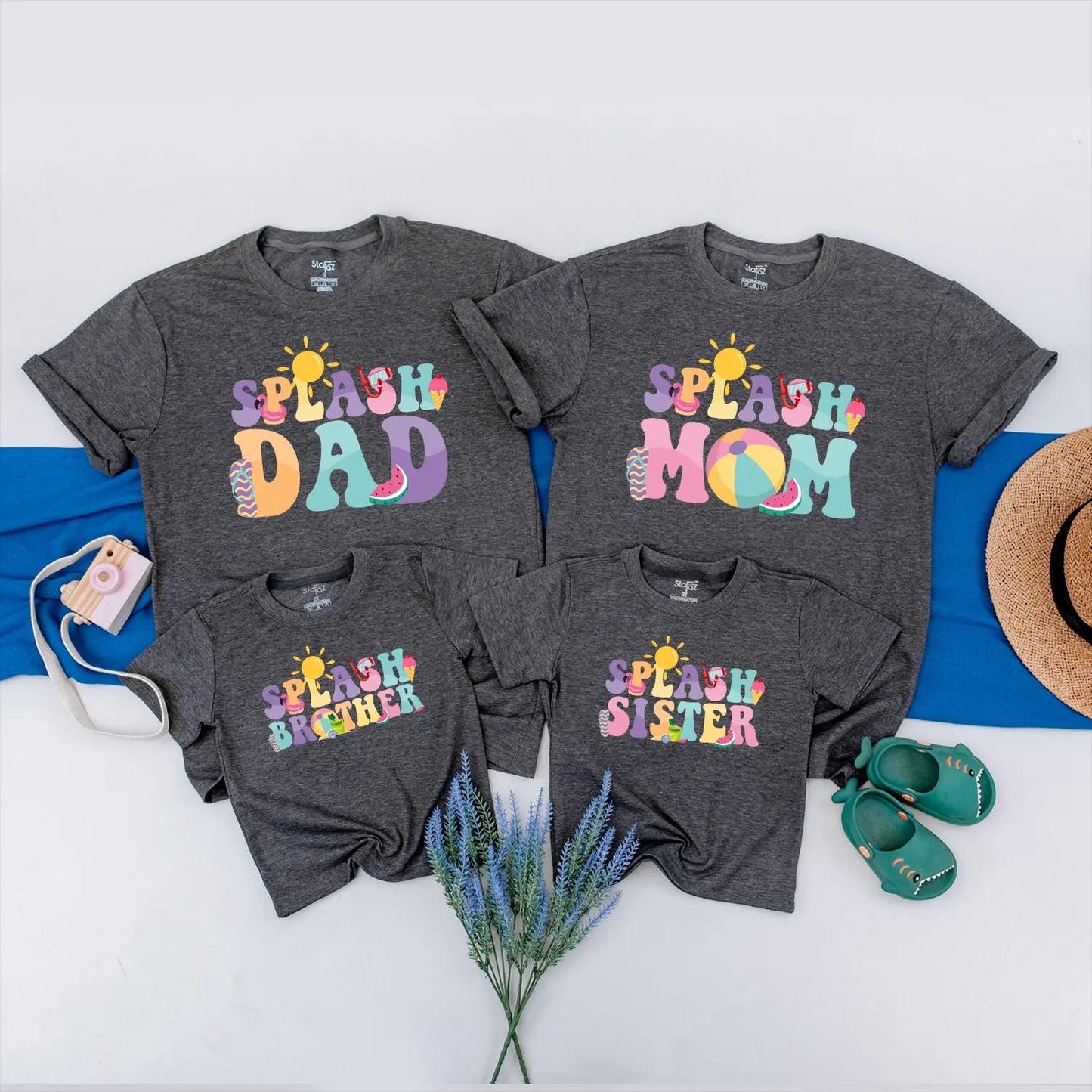Splash into ONE Birthday Matching Family Shirts Custom Summer Pool Party Outfit Personalized Tropical Vacation Clothes Baby Girl Gift
