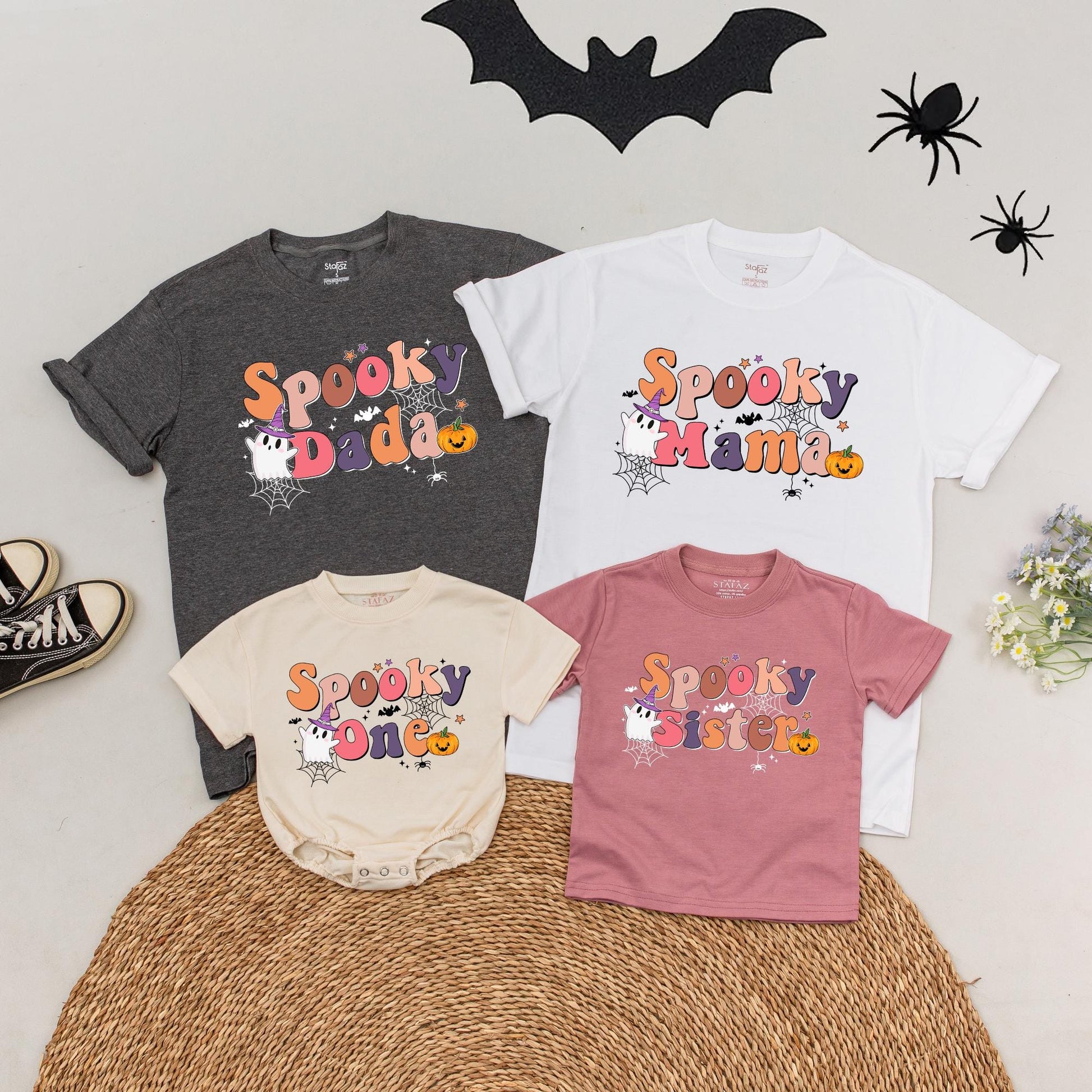 Spooky Family Halloween Matching Tees Custom One Spooky Dude Birthday Shirt Cotton Comfortable Party Outfits