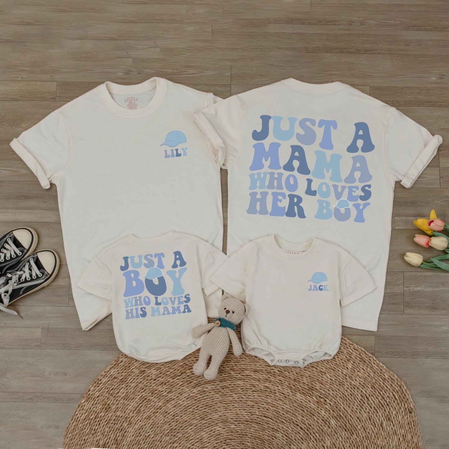 Custom Mama Boy Matching Shirts Just A Mama Who Loves Her Boy Mother Son Outfit Baby Boy Mama Mini Apparel