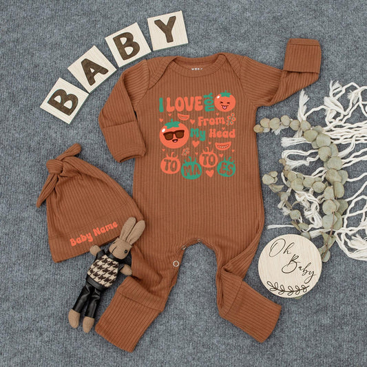 I Love You From My Head Tomatoes Baby Bodysuit Cute Newborn Outfit Fruit and Veggie Romper Funny Tomato Baby Clothes Shower Gift Idea Soft Cotton