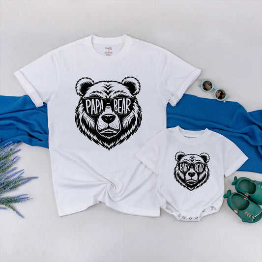 Papa Bear Baby Bear Matching Shirts Adorable Cute Bear Daddy & Me Outfit Custom Father’s Day Gift Family Bonding