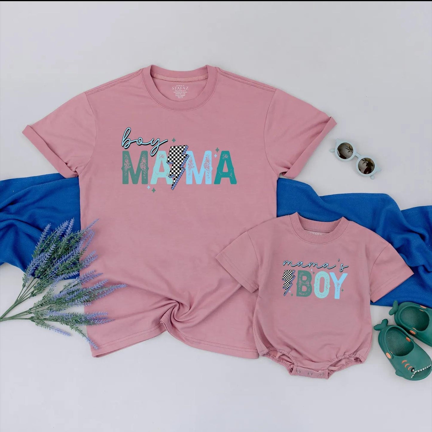 Boy Mama and Mama's Boy Matching Shirt Custom Mother Son Outfit Personalized Gift Mommy and Me Clothes