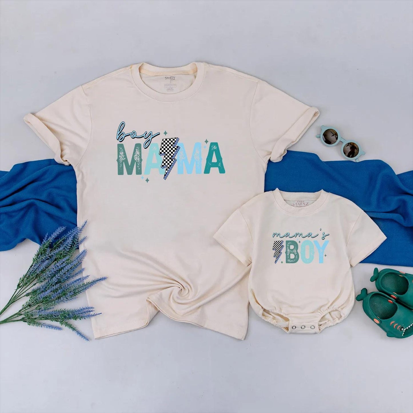Boy Mama and Mama's Boy Matching Shirt Custom Mother Son Outfit Personalized Gift Mommy and Me Clothes