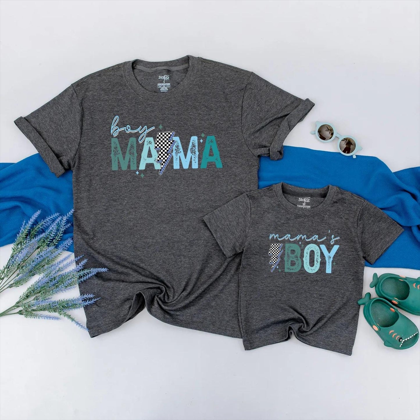 Boy Mama and Mama's Boy Matching Shirt Custom Mother Son Outfit Personalized Gift Mommy and Me Clothes