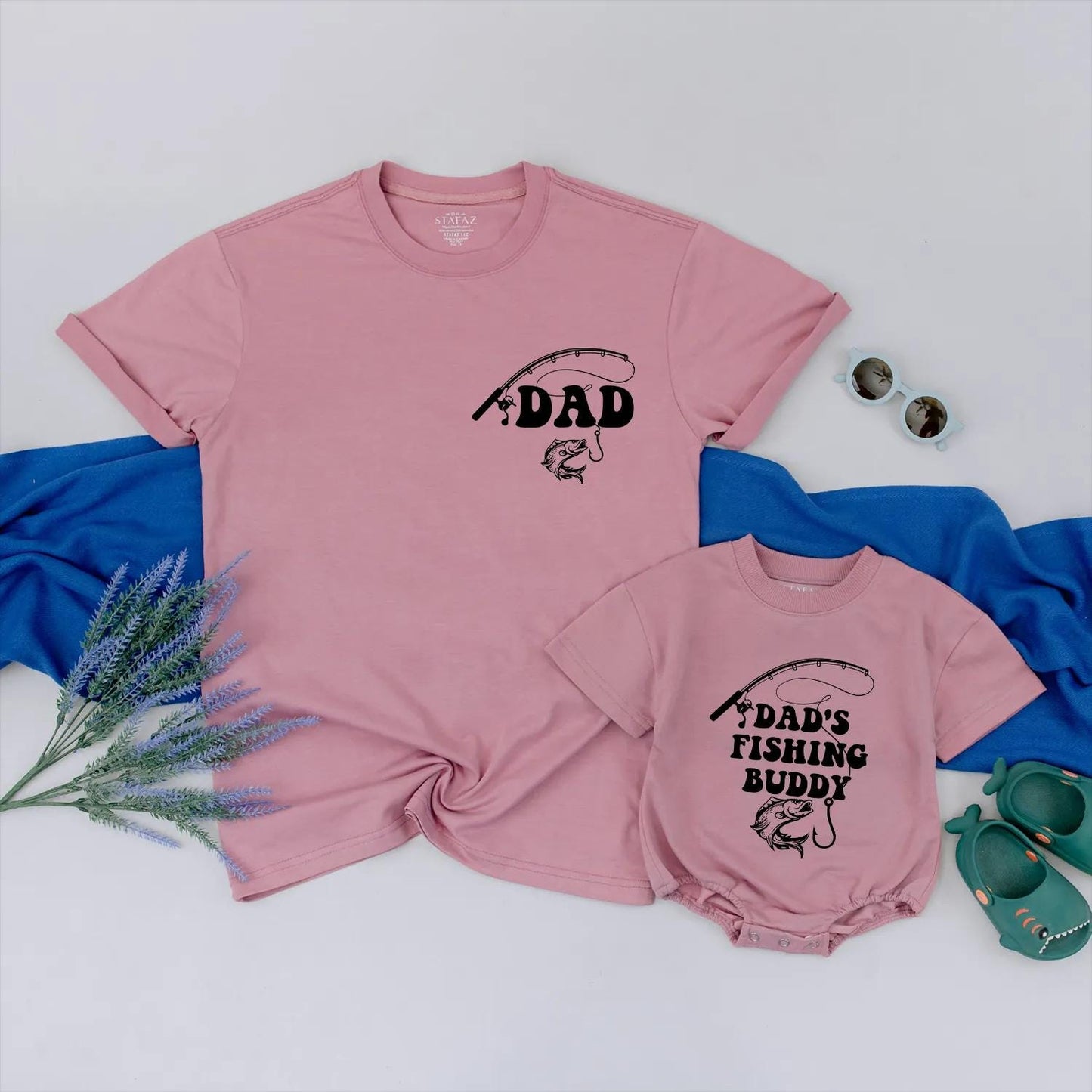 Matching Dad and Dad's Fishing Buddy Shirts: Father & Son Fishing Outfits for Baby, Toddler or Infant, Gifts for Fishing Dads