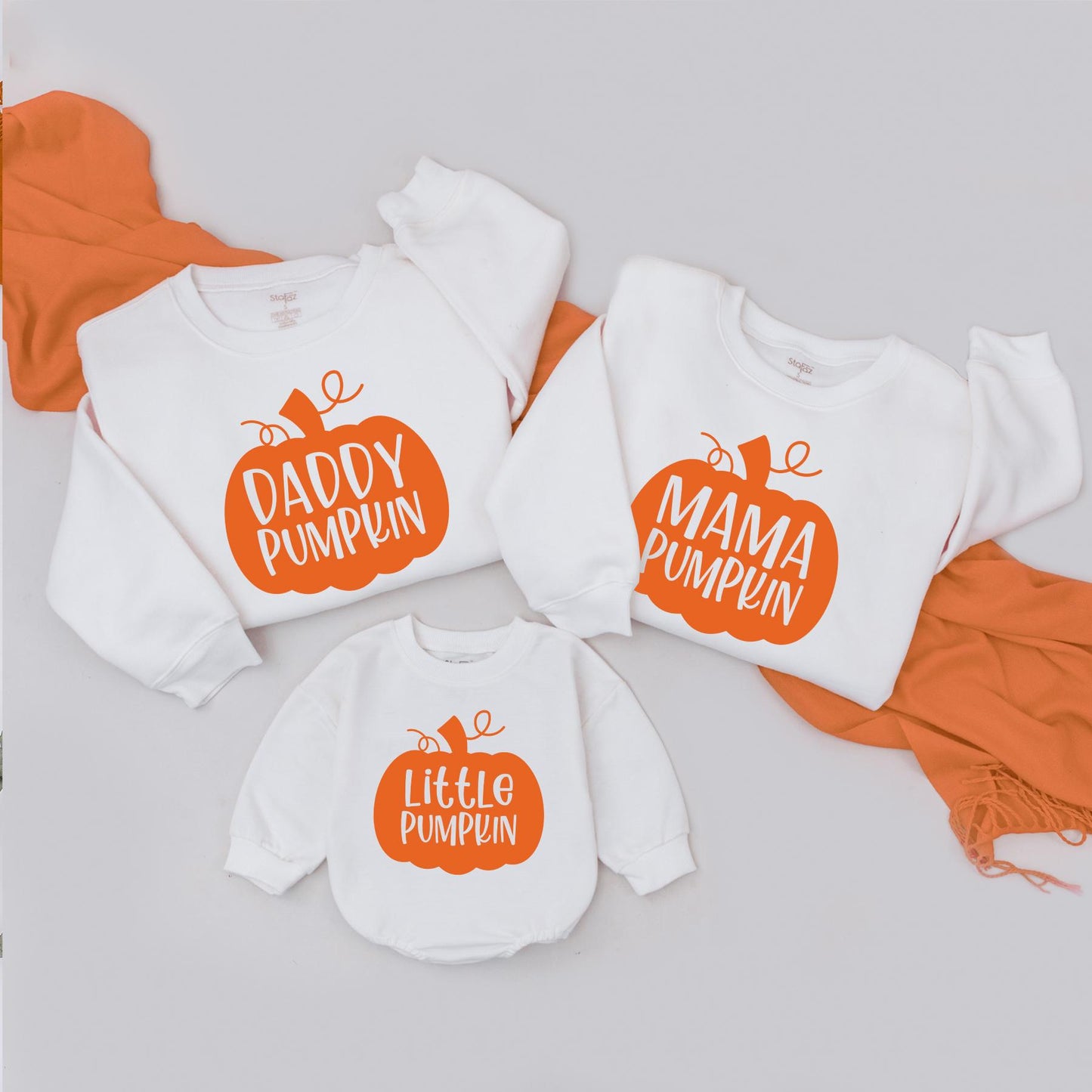 Retro Pumpkin Patch Family Matching Sweatshirts Mama Mini Fall Outfits Custom Pumpkins Hello Fall Season Comfort