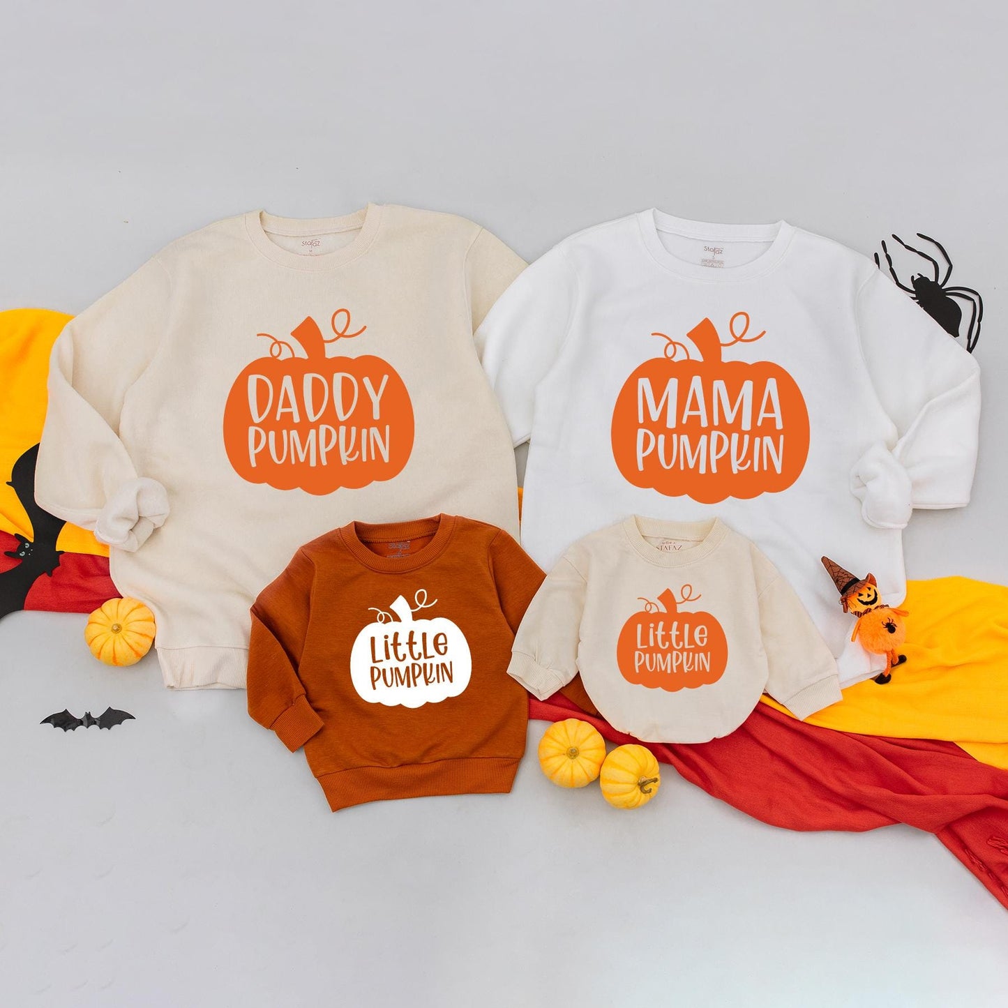 Retro Pumpkin Patch Family Matching Sweatshirts Mama Mini Fall Outfits Custom Pumpkins Hello Fall Season Comfort